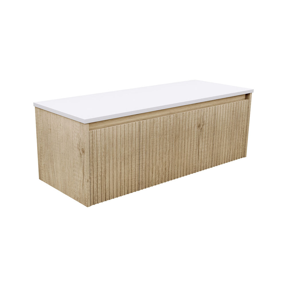Alina Fluted Satin White 1200 Wall-Hung Cabinet