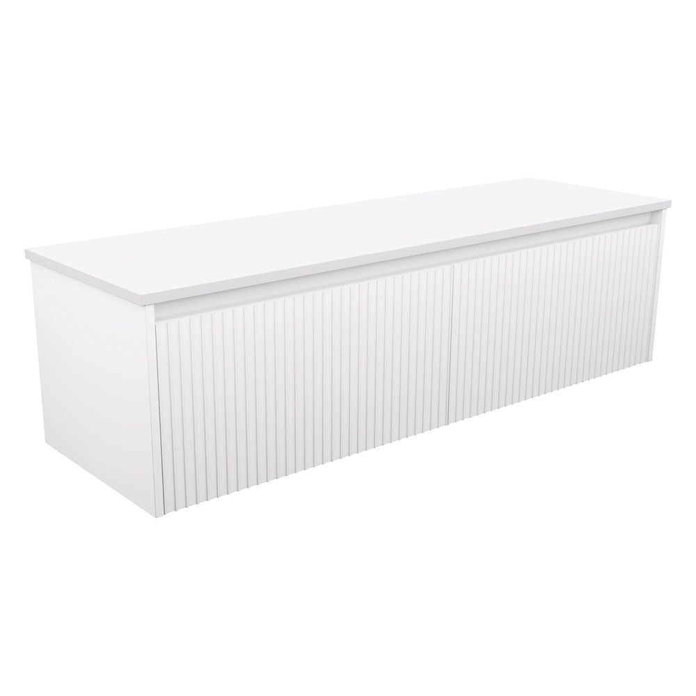 Alina Fluted Satin White 1200 Wall-Hung Cabinet