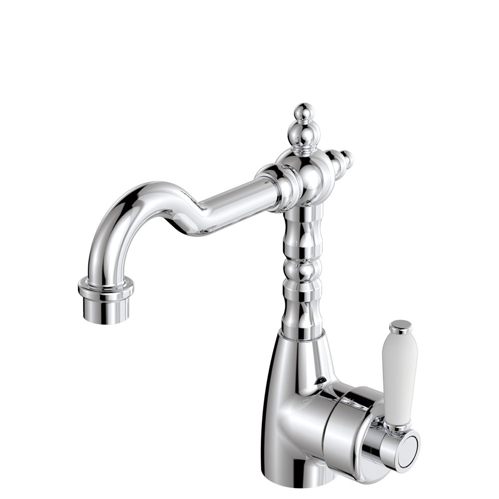 Eleanor Shepherds Crook Basin Mixer, Brushed Nickel / Brushed Nickel