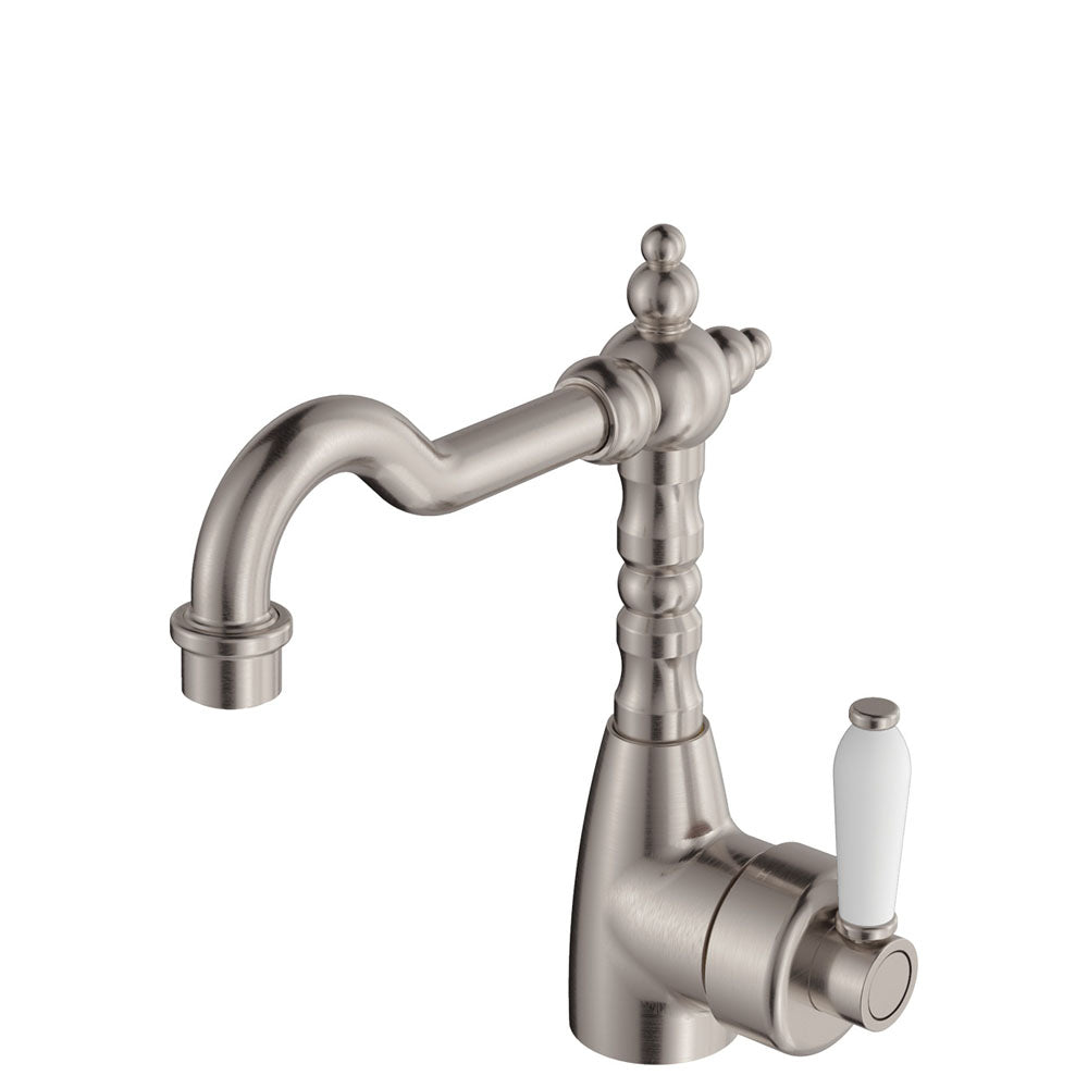 Eleanor Shepherds Crook Basin Mixer, Brushed Nickel / Brushed Nickel