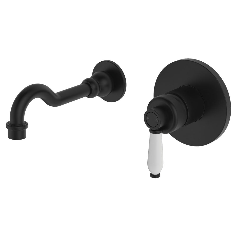 Eleanor Wall Basin/Bath Mixer Set, Brushed Nickel / Brushed Nickel