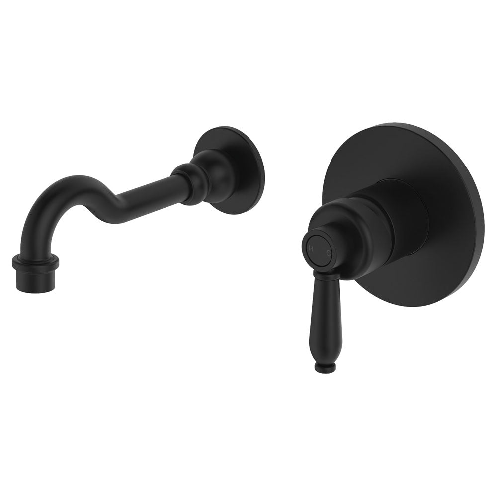 Eleanor Wall Basin/Bath Mixer Set, Brushed Nickel / Brushed Nickel