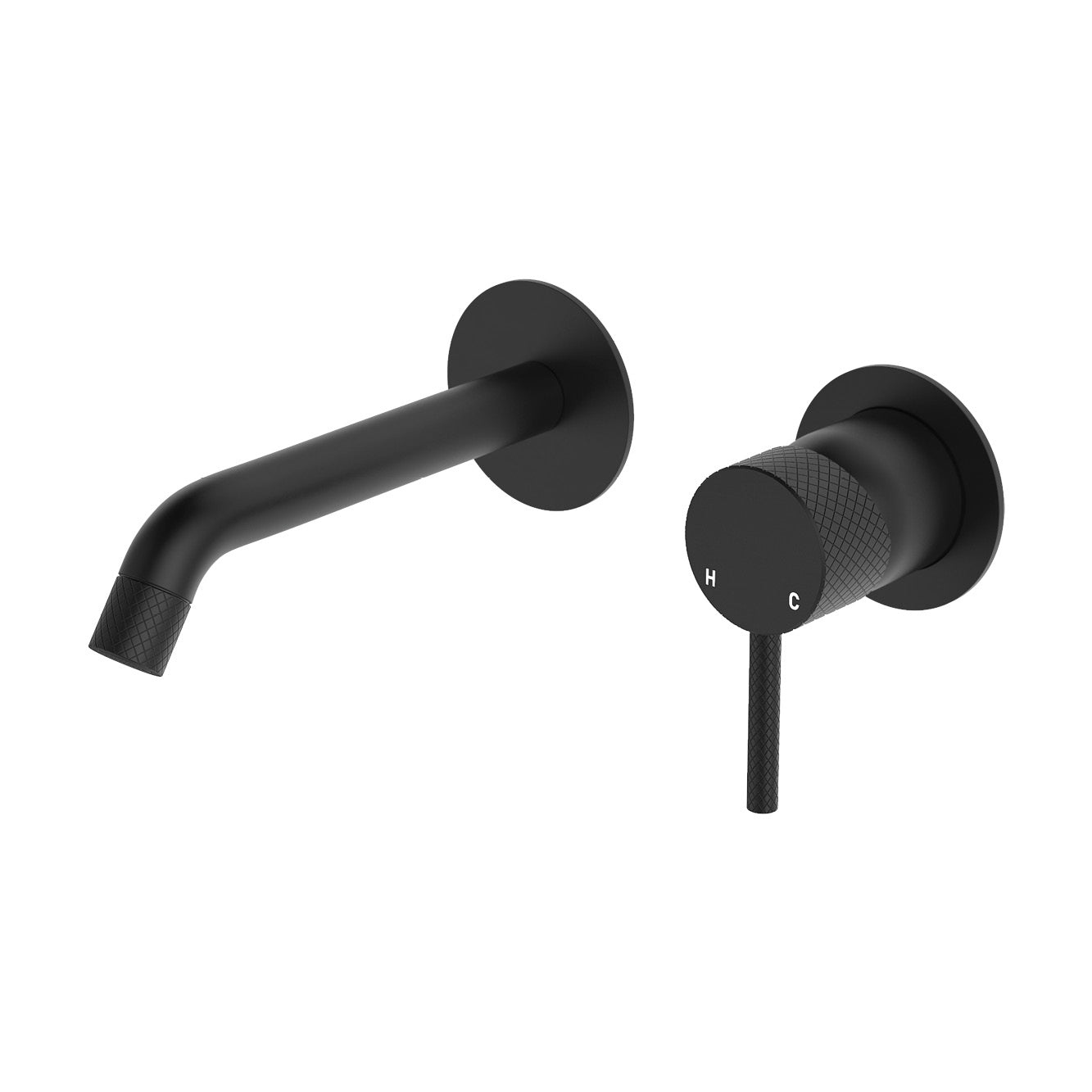 Axle Wall Basin/Bath Mixer Set, Round Plates