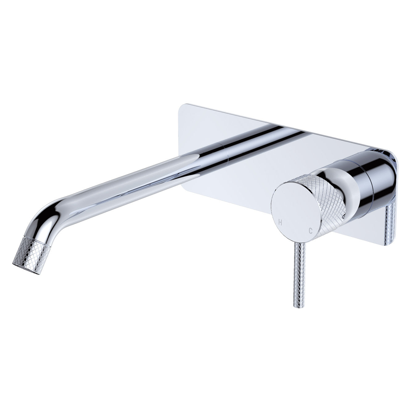 Axle Wall Basin/Bath Mixer Set, Rectangular Plate