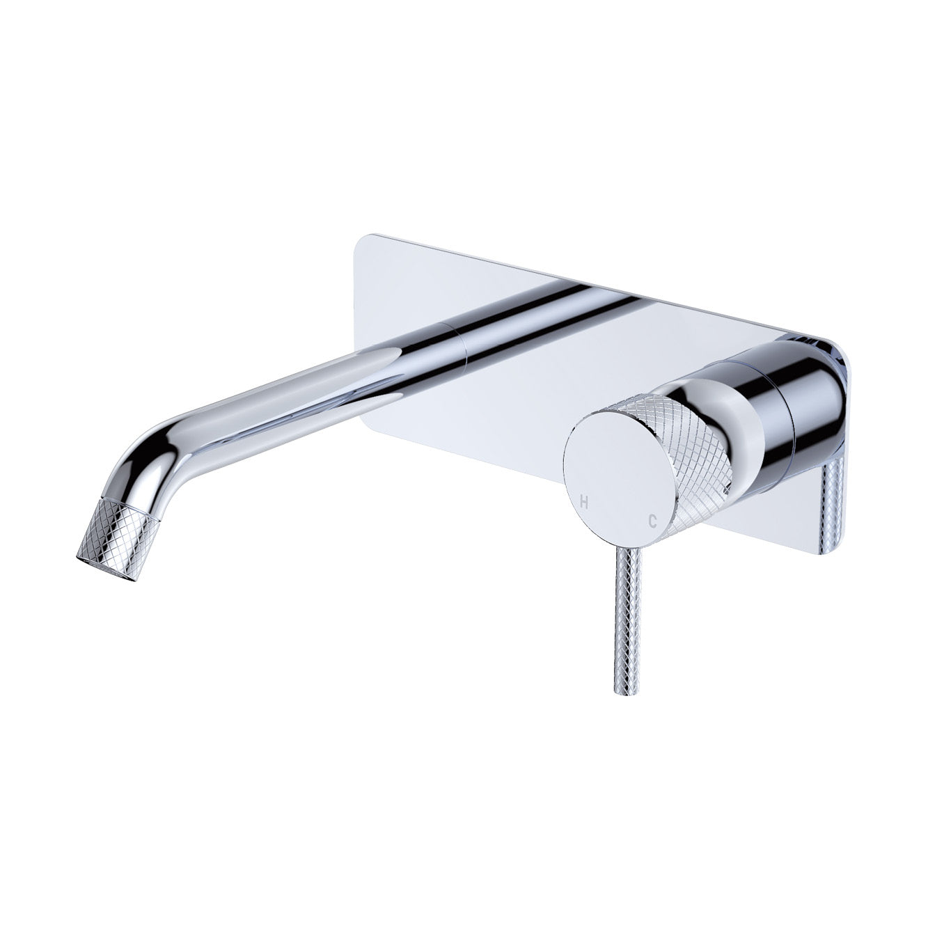 Axle Wall Basin/Bath Mixer Set, Rectangular Plate