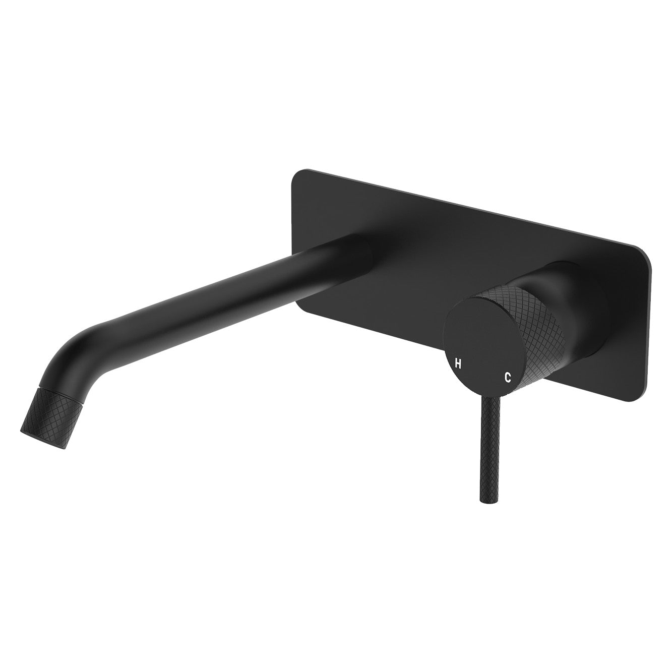 Axle Wall Basin/Bath Mixer Set, Rectangular Plate