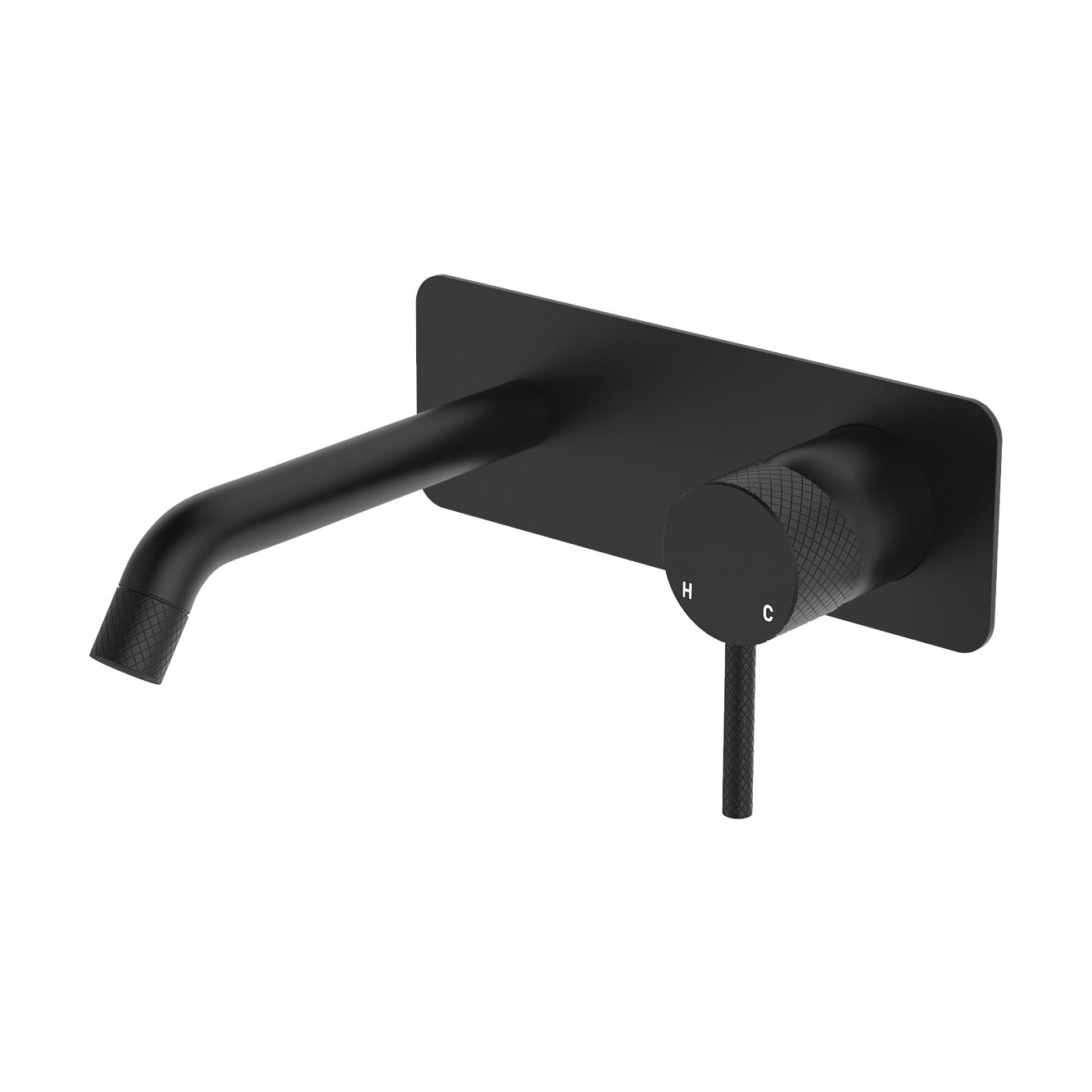 Axle Wall Basin/Bath Mixer Set, Rectangular Plate