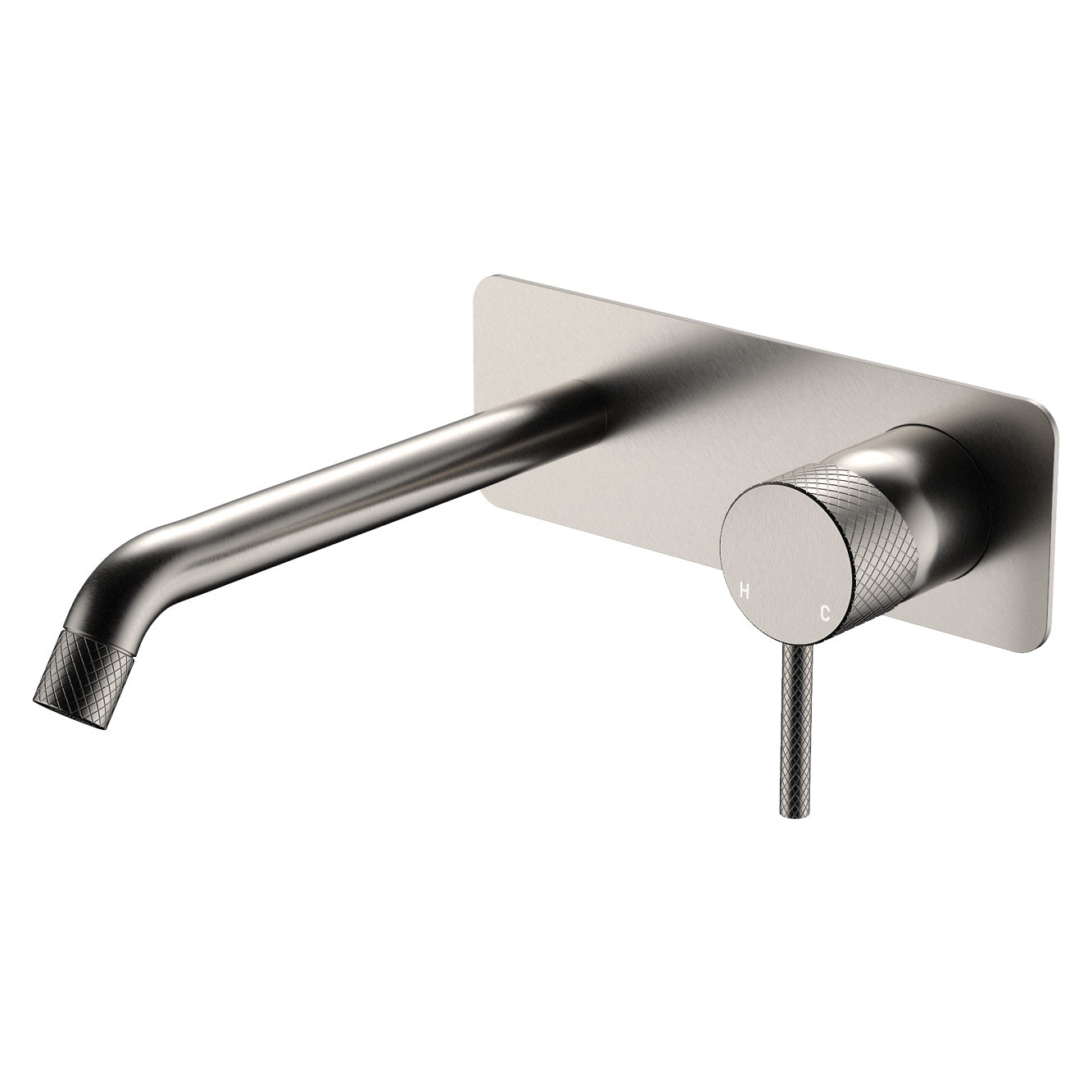 Axle Wall Basin/Bath Mixer Set, Rectangular Plate