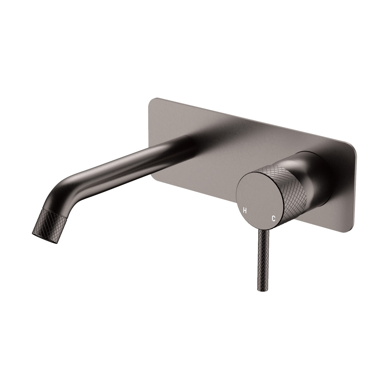 Axle Wall Basin/Bath Mixer Set, Rectangular Plate