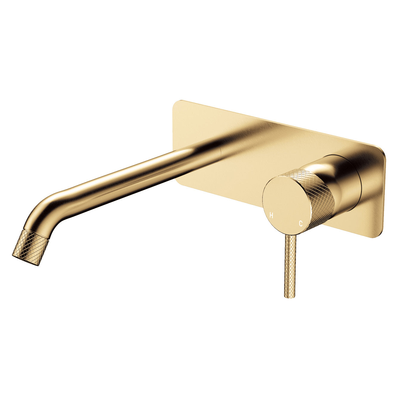 Axle Wall Basin/Bath Mixer Set, Rectangular Plate