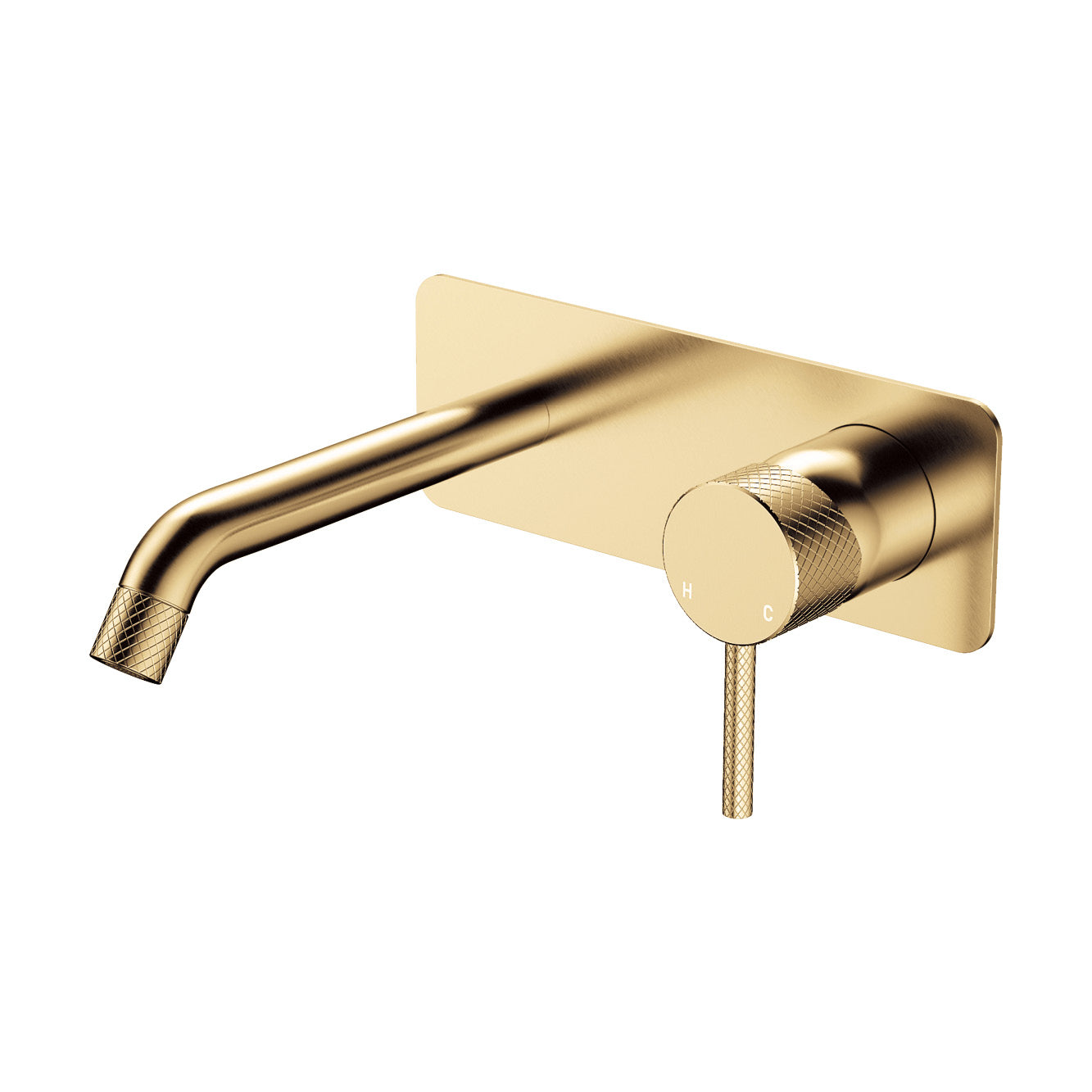 Axle Wall Basin/Bath Mixer Set, Rectangular Plate