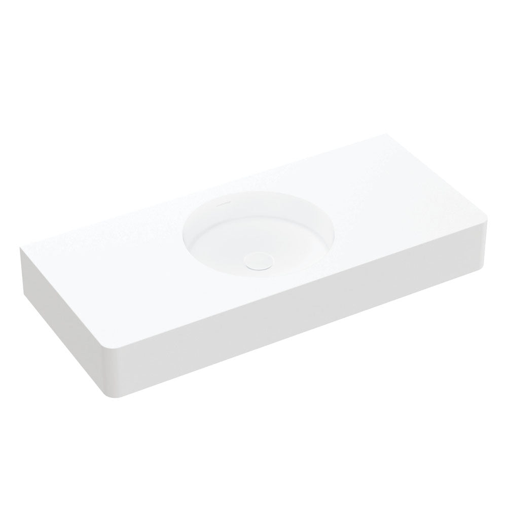 Encanto 1000 Solid Surface Wall Basin, 1 Tap Hole