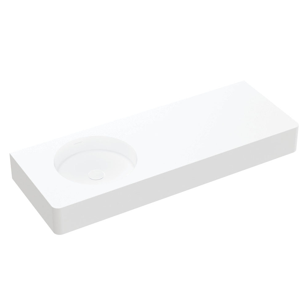 Encanto 1000 Solid Surface Wall Basin, 1 Tap Hole