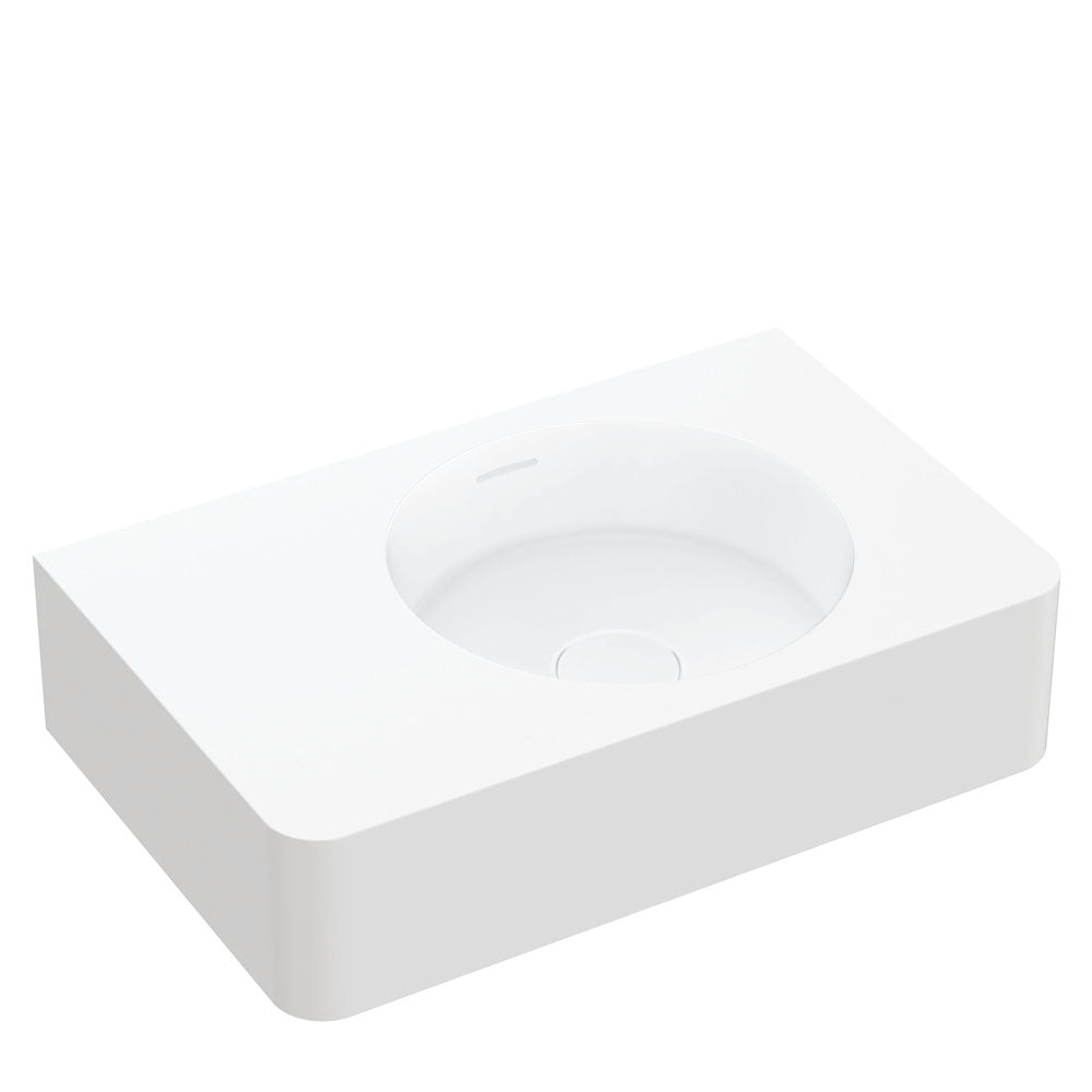 Encanto 1000 Solid Surface Wall Basin, 1 Tap Hole