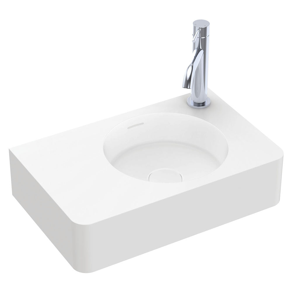 Encanto 1000 Solid Surface Wall Basin, 1 Tap Hole