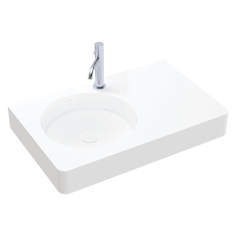 Encanto 1000 Solid Surface Wall Basin, 1 Tap Hole