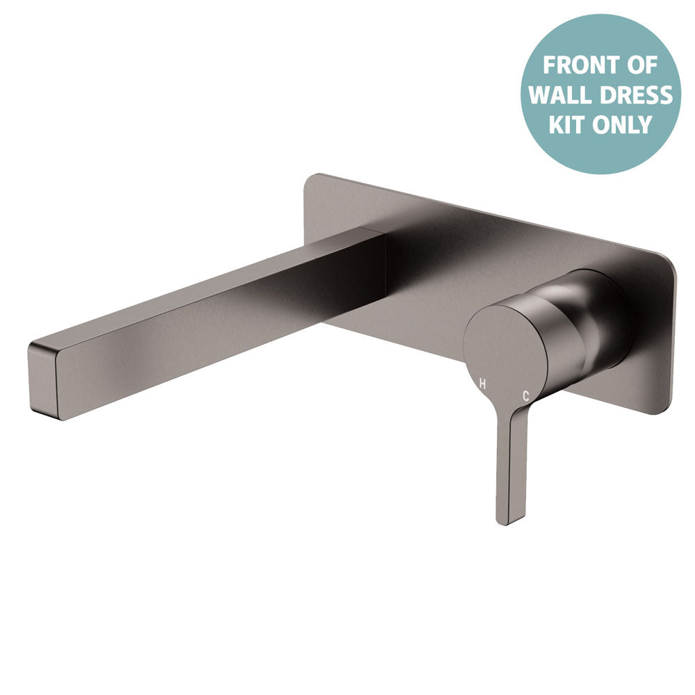 Sansa Wall Basin Mixer Dress Kit, Rectangular Plate, Gun Metal