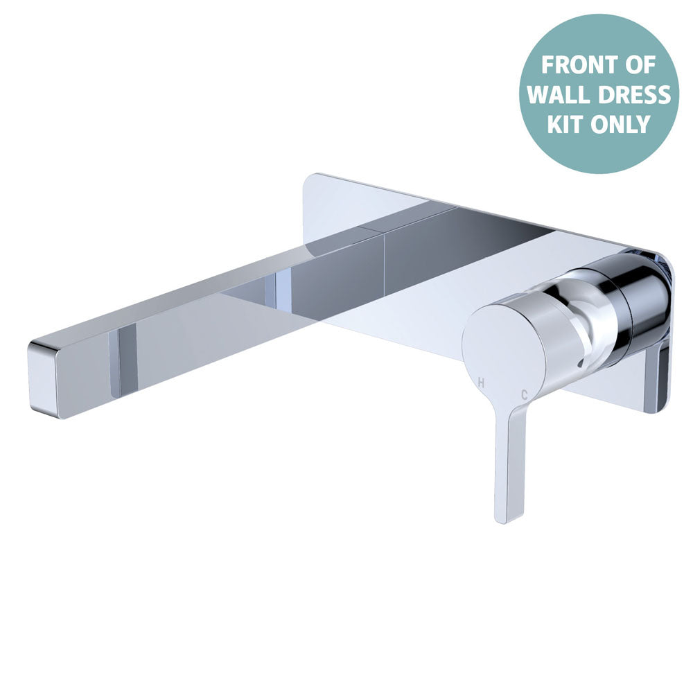 Sansa Wall Basin Mixer Dress Kit, Rectangular Plate, Chrome
