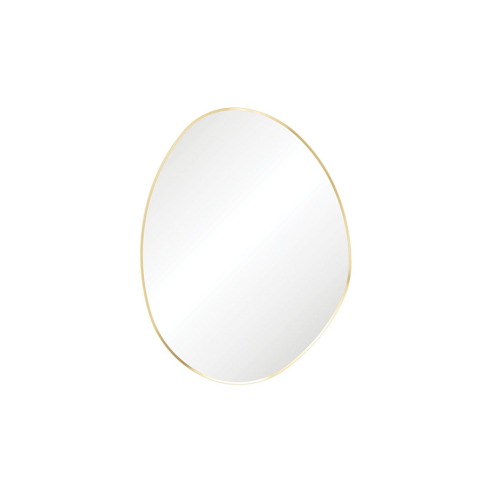 Pebble Matte Black Asymmetrical Framed Mirror