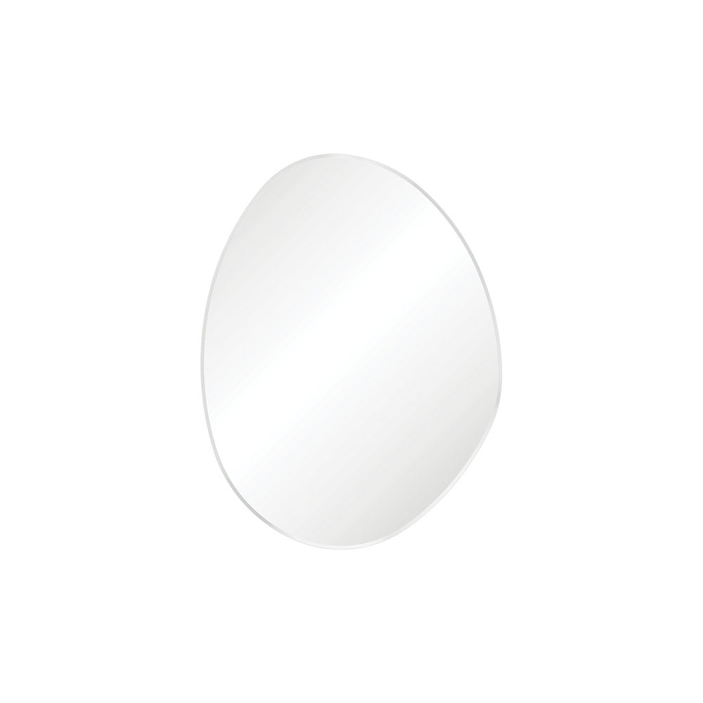 Pebble Matte Black Asymmetrical Framed Mirror