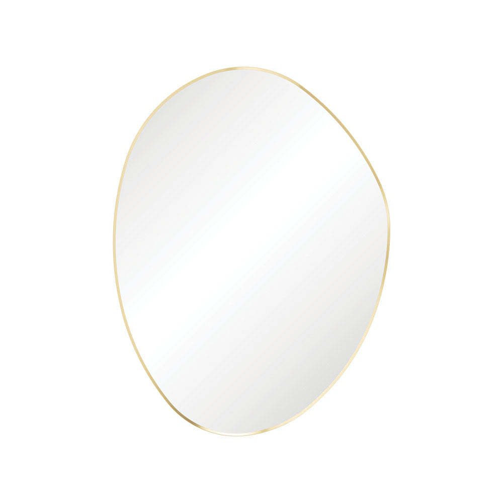 Pebble Matte Black Asymmetrical Framed Mirror