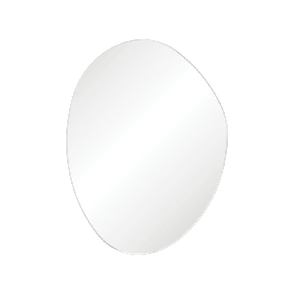 Pebble Matte Black Asymmetrical Framed Mirror