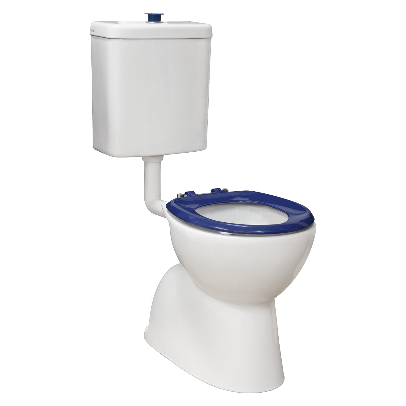 Stella Care Blue Adjustable Link Toilet Suite, Gloss White