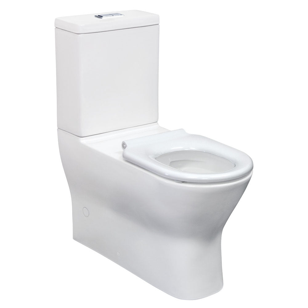 Delta Care Back-to-Wall Toilet Suite, Gloss White with Black Seat