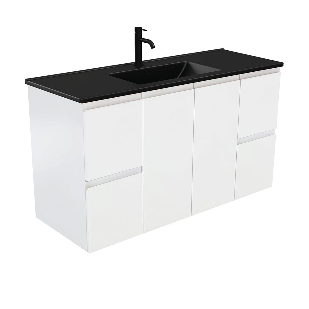 Dolce Matte Black Fingerpull Vanity 1200