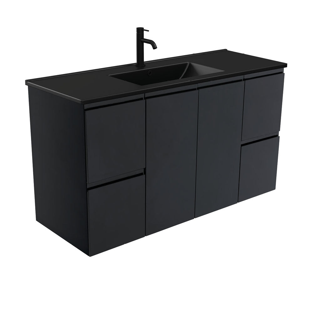 Dolce Matte Black Fingerpull Vanity 1200