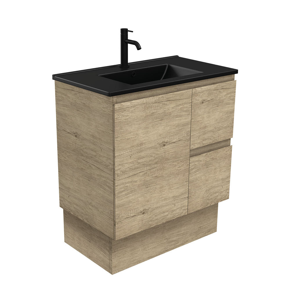 Dolce Matte Black Edge Vanity - Left Drawer