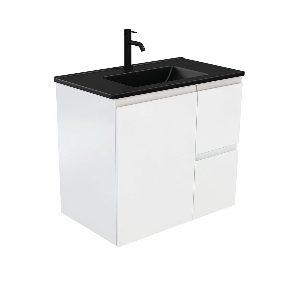 Dolce Matte Black Fingerpull Vanity - Left Drawers