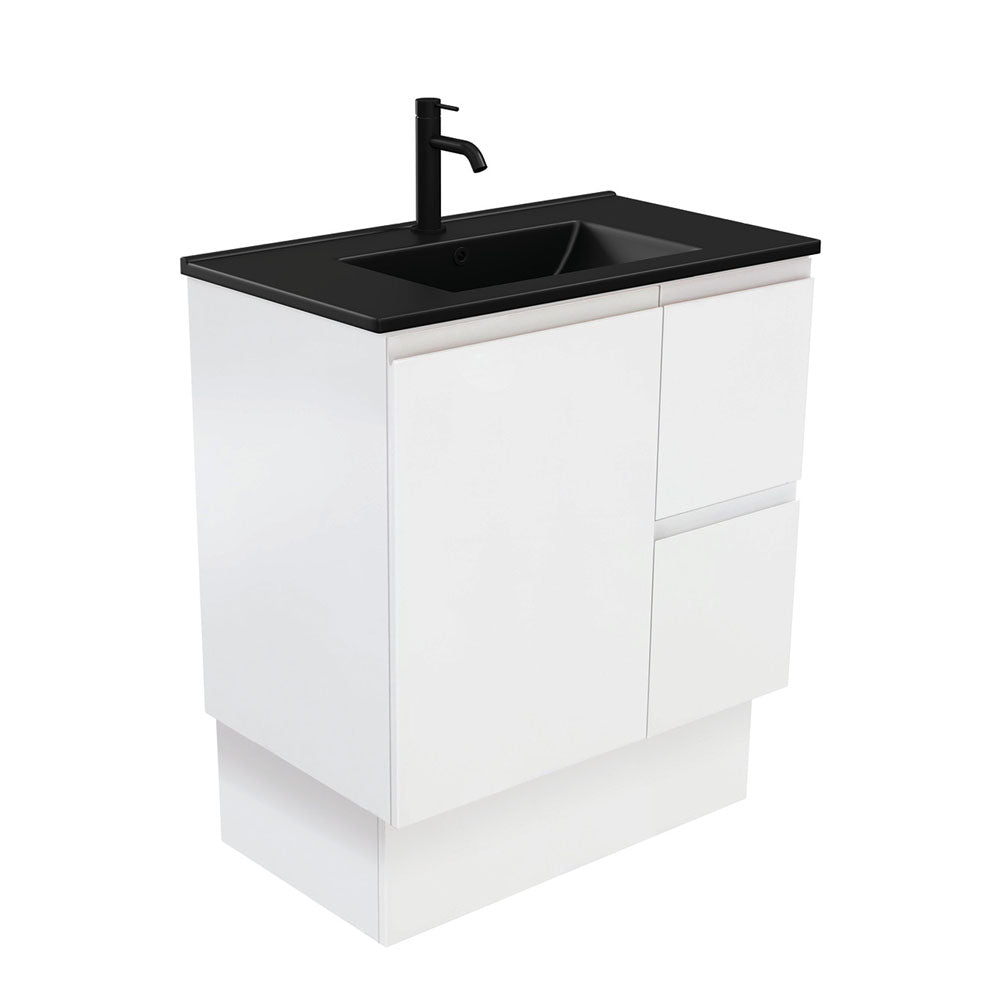 Dolce Matte Black Fingerpull Vanity - Right Drawers