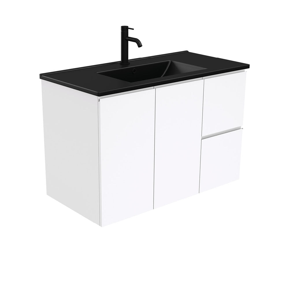 Dolce Matte Black Fingerpull Vanity - Right Drawers