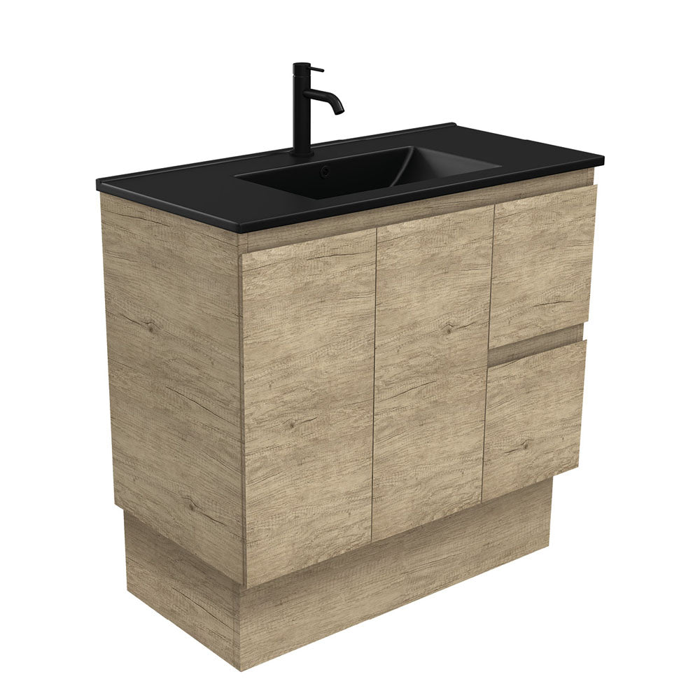 Dolce Matte Black Edge Vanity - Right Drawer