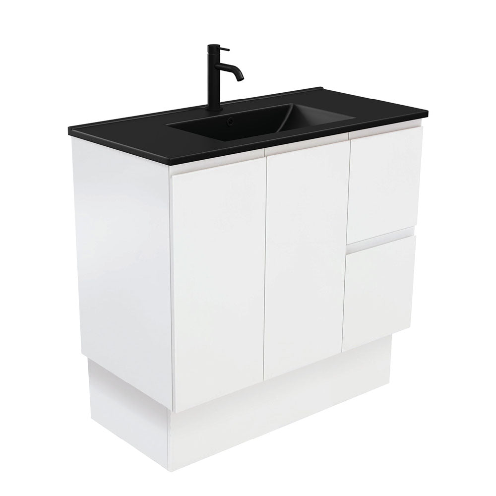 Dolce Matte Black Fingerpull Vanity - Right Drawers