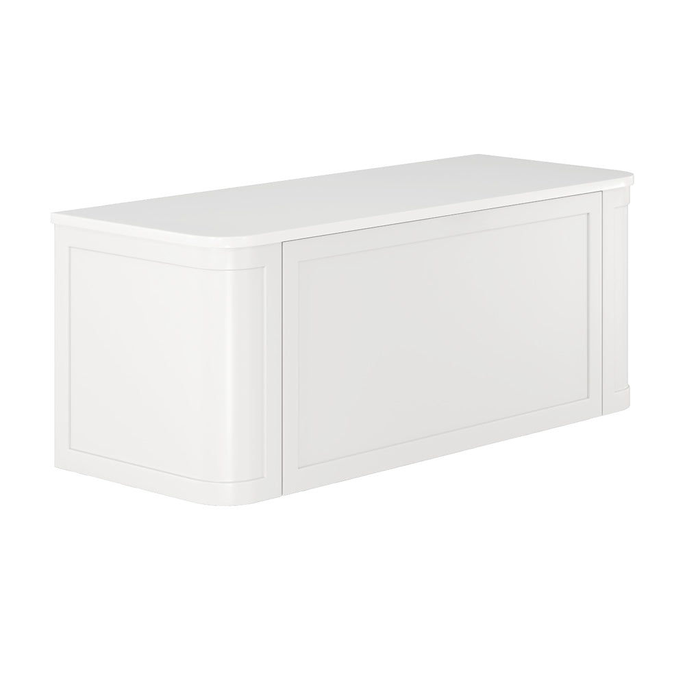 Mila Curved Satin White Wall Hung Cabinet
