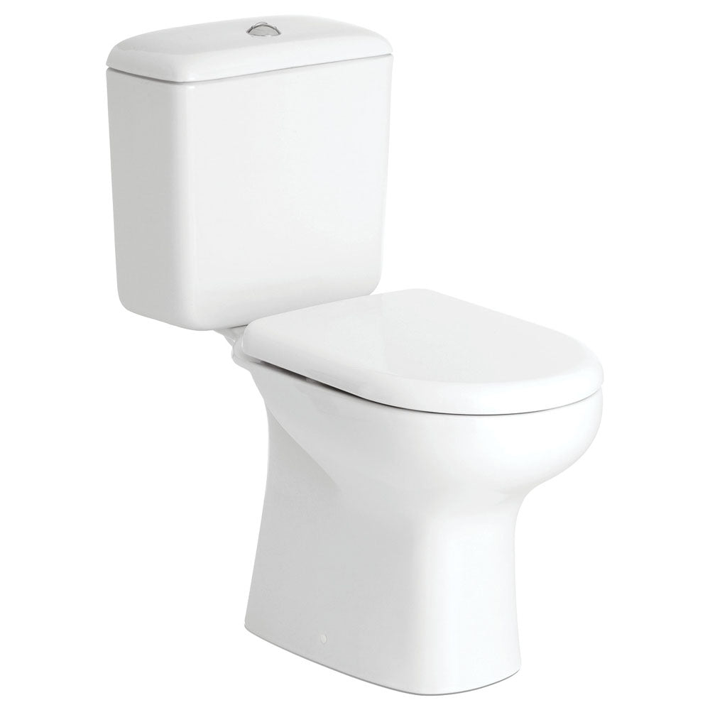 RAK Liwa White Close-Coupled Toilet Suite, Alpine White with S-Trap 240