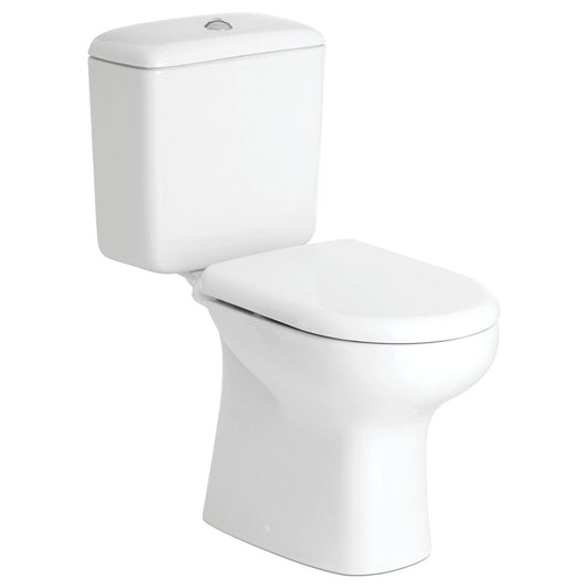 RAK Liwa White Close-Coupled Toilet Suite, Alpine White with S-Trap 240