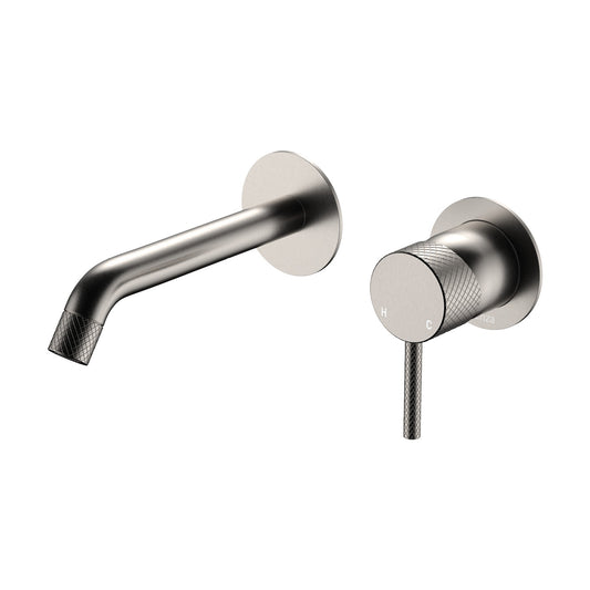 Axle Wall Basin/Bath Mixer Set, Round Plates