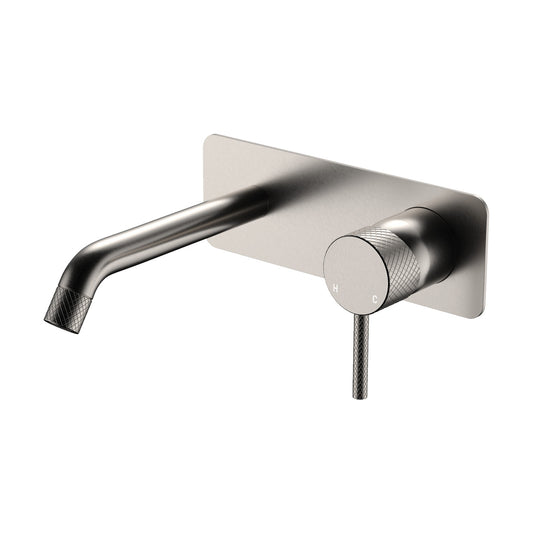 Axle Wall Basin/Bath Mixer Set, Rectangular Plate