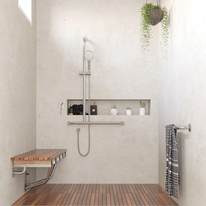 Luciana Care Inverted T Rail Shower, Left-Hand