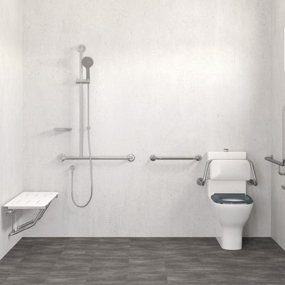 Luciana Care Inverted T Rail Shower, Left-Hand