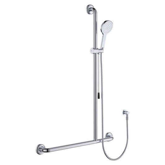 Luciana Care Inverted T Rail Showerwith Push/Pull Slider, Right-Hand
