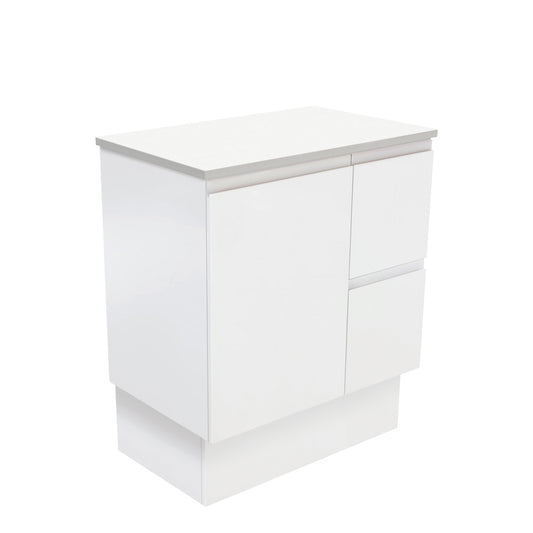 Fingerpull Satin White Cabinet with Drawers