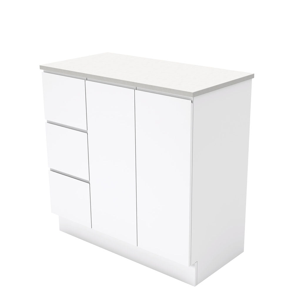 Fingerpull Gloss White Cabinet with Drawers