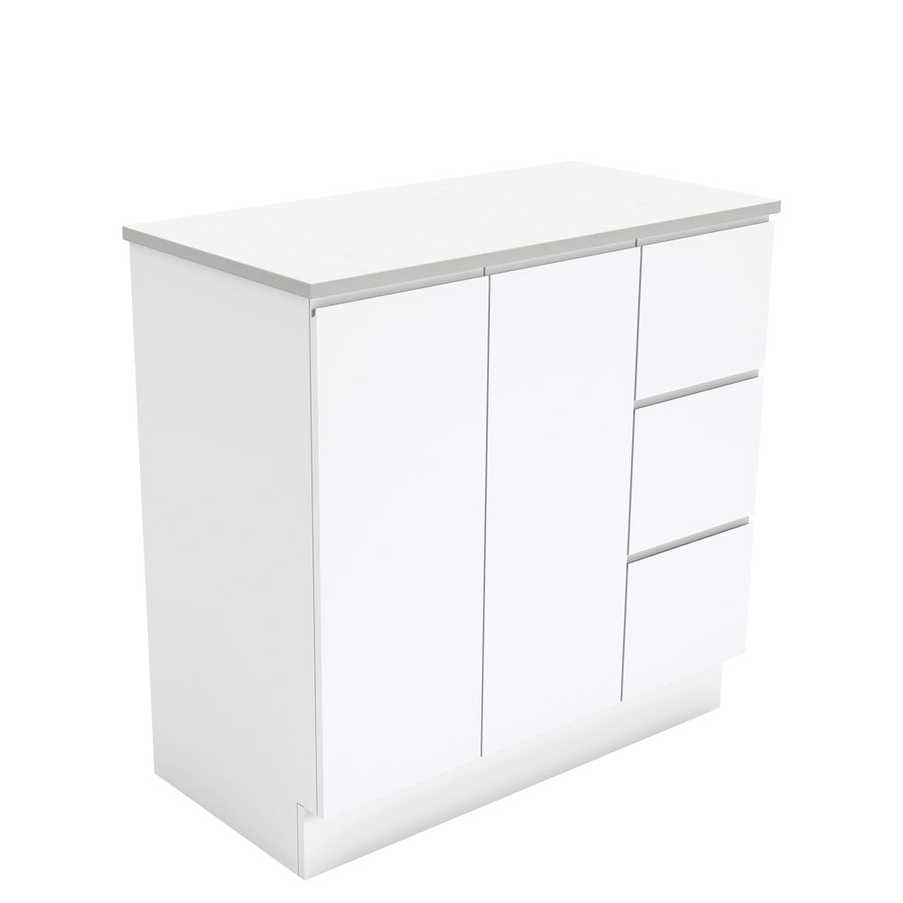 Fingerpull Gloss White Cabinet with Drawers