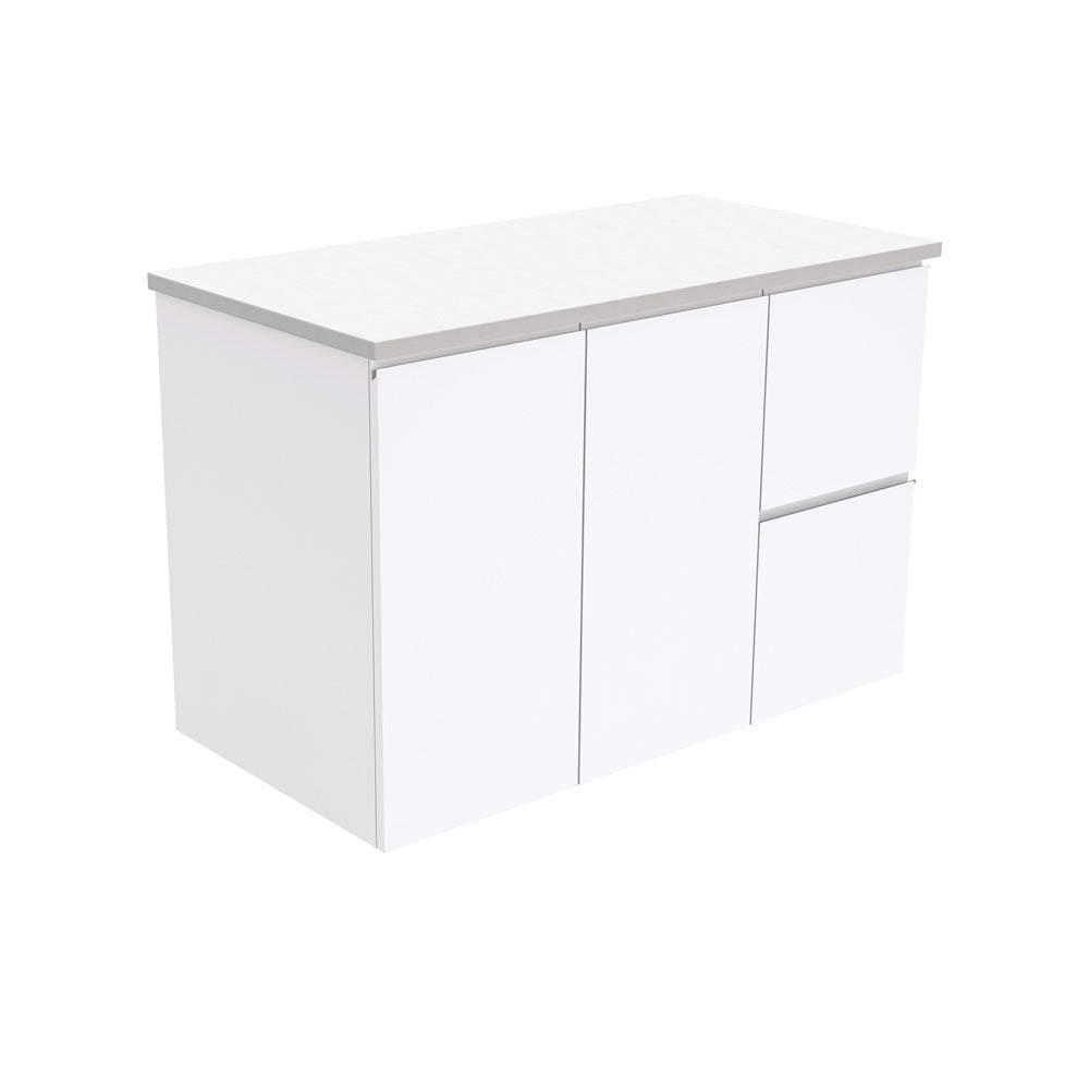 Fingerpull Gloss White Cabinet with Drawers