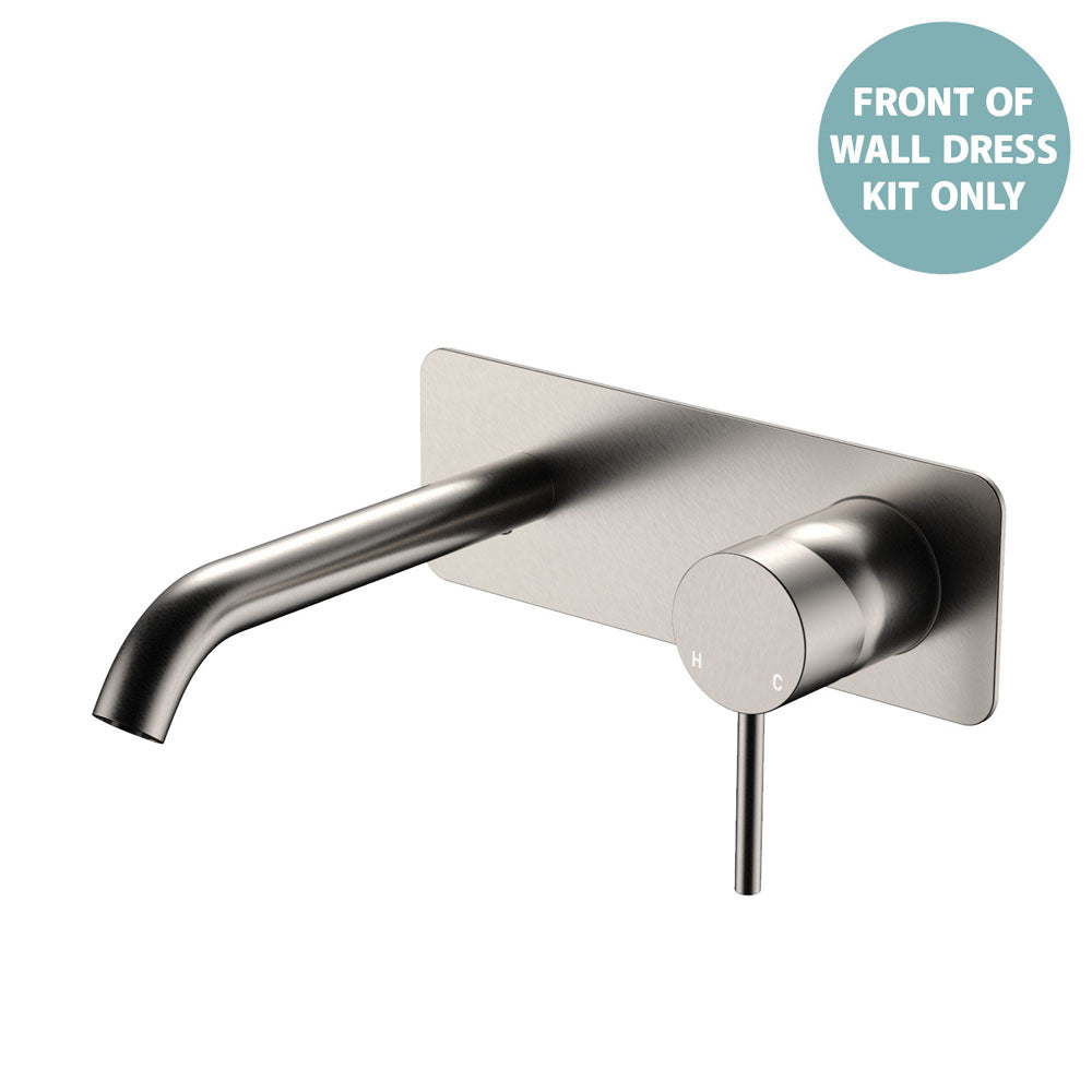 Kaya Basin/Bath Wall Mixer Dress Kit, Rectangular Plate, 160mm Outlet, Brushed Copper
