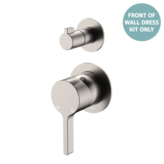 Sansa Wall Diverter Mixer Dress Kit, Small Round Plates, Brushed Nickel